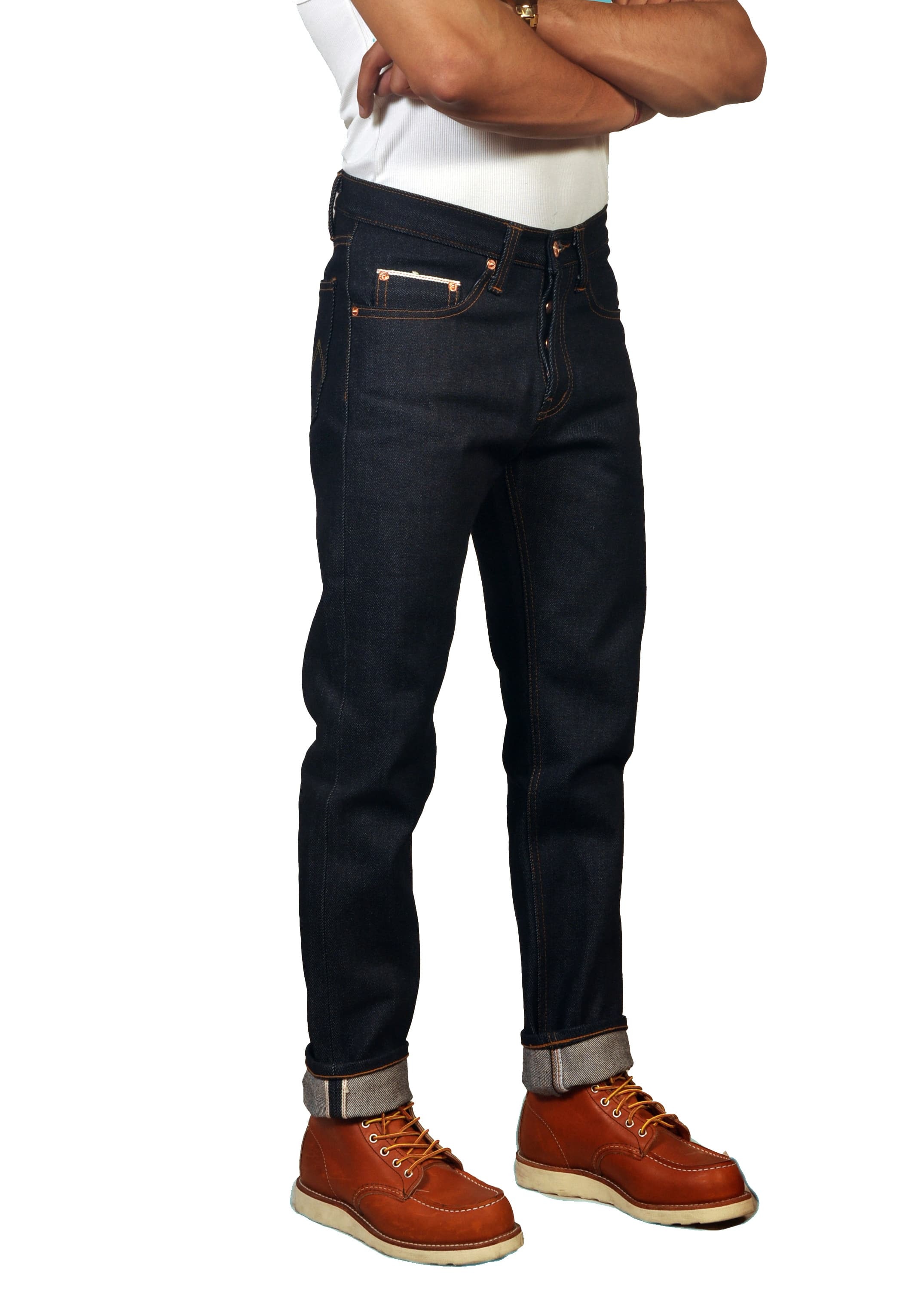23oz Japanese Selvedge Raw Denim Slim Fit Jeans – Indigo Mith