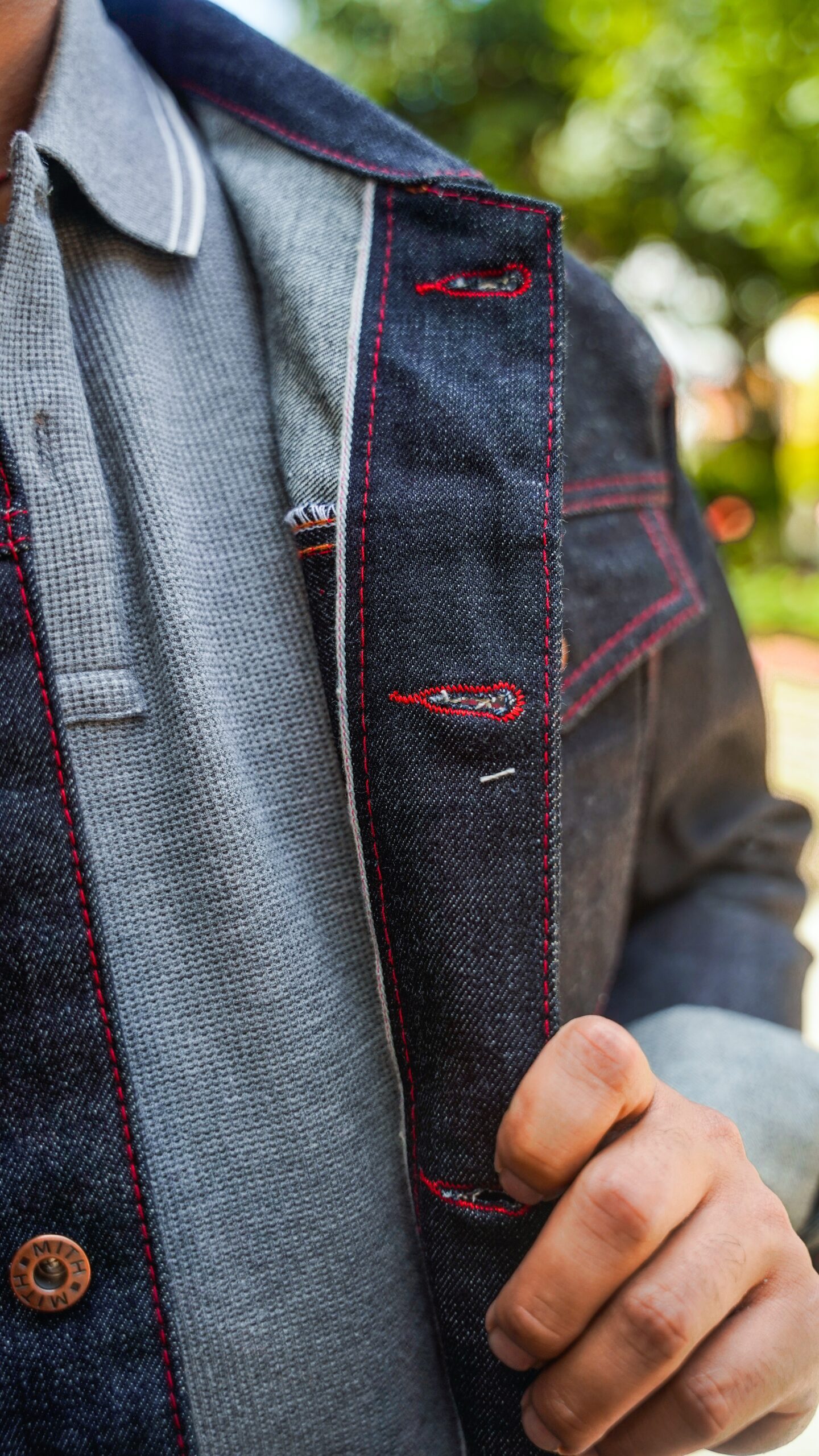 16oz Japanese Selvedge Denim Jacket Type III Red Thread Indigo